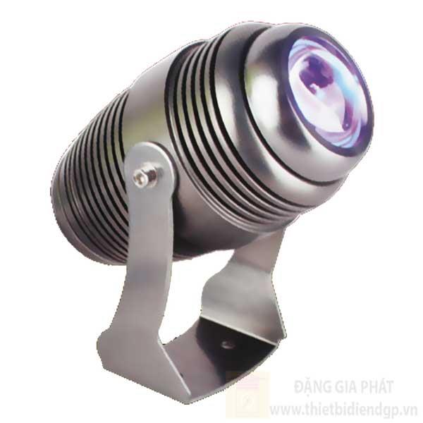 Đèn chiếu mặt dựng Ø90*W140*H180-10W, rọi xa 30m, ánh sáng xanh dương