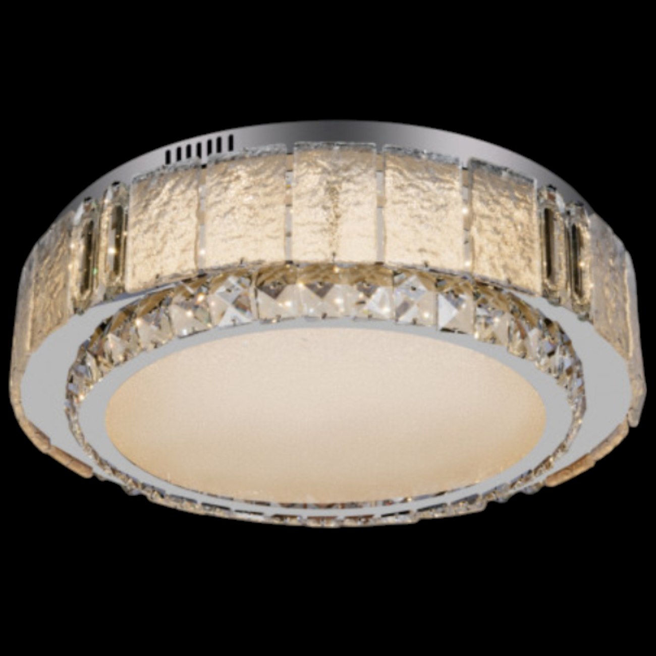 Đèn mâm tròn pha lê Andora Ø500*H145 - LED 75W - 3CĐ + Remote