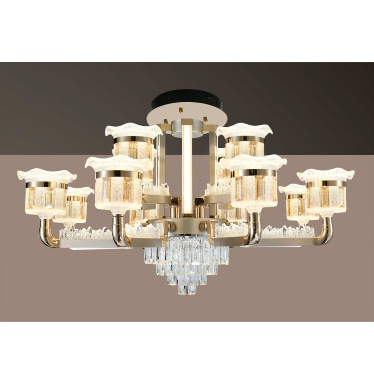 Đèn mâm ốp trần Veronia MT-7001/8+4 Ø990*H515