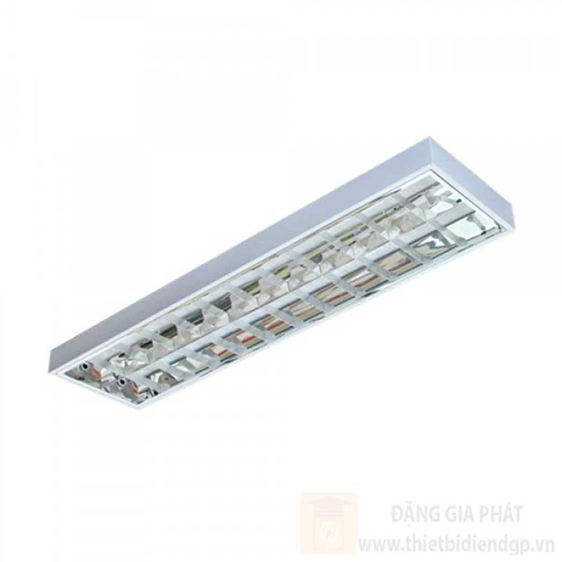 Máng đèn phản quang gắn nổi chóa Parabol thanh ngang nhôm sọc