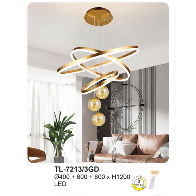Đèn thả trang trí Andora Ø400 + 600 + 800 x H1200 - LED 3 CĐ + Remote