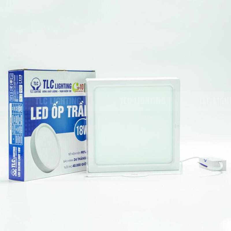 Đèn Led ốp nổi TLC vuông vỏ trắng