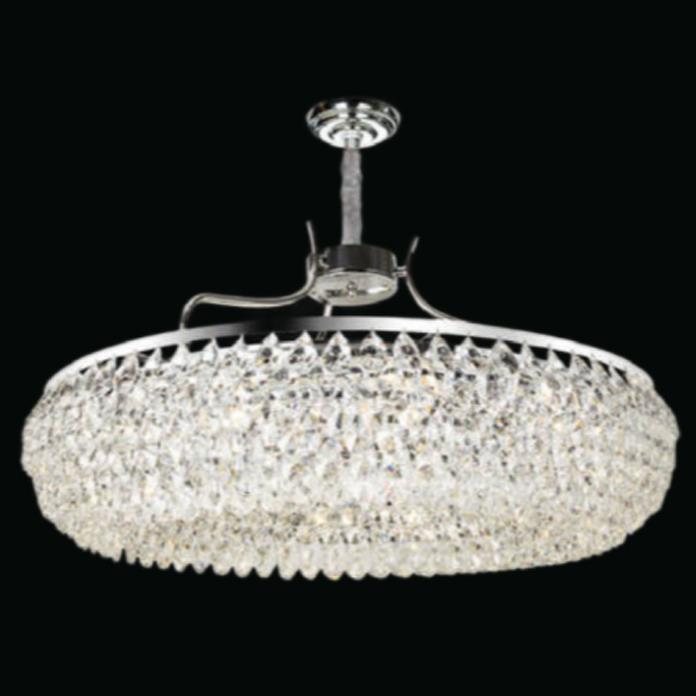 Đèn chùm pha lê Andora Ø800*H300 + 500 - E14*12 - Pha Lê K9 -Thân màu chrome