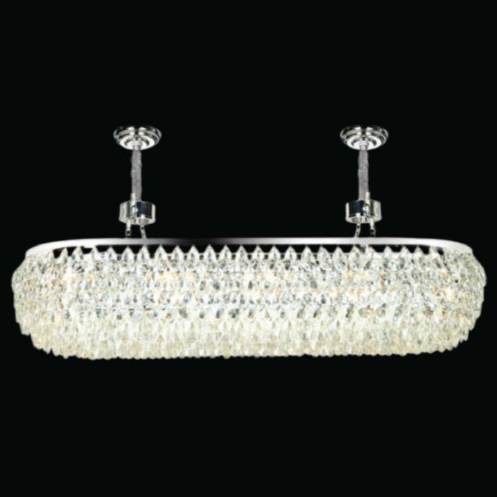 Đèn chùm pha lê Andora L1000*W350*H300+500 - E14*10 - Pha Lê K9 Thân màu chrome