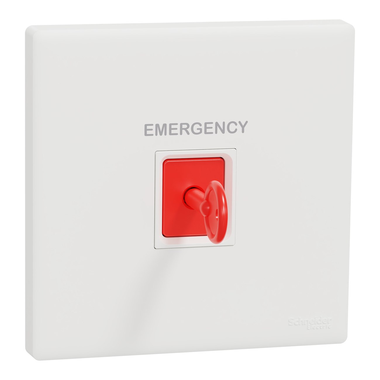 Panic button switch, Vivace E, with key reset, white
