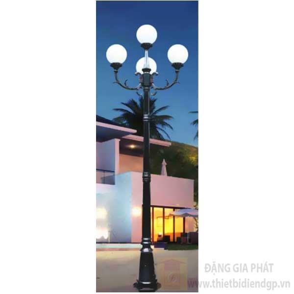 Đèn trụ thân nhôm, chân Ø250*H2400, chao nhựa Ø250