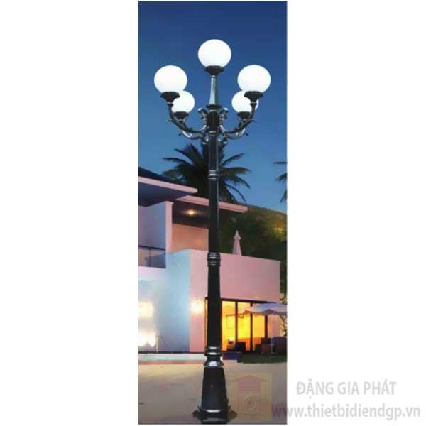 Đèn trụ thân nhôm, chân Ø250*H2400, chao nhựa Ø250
