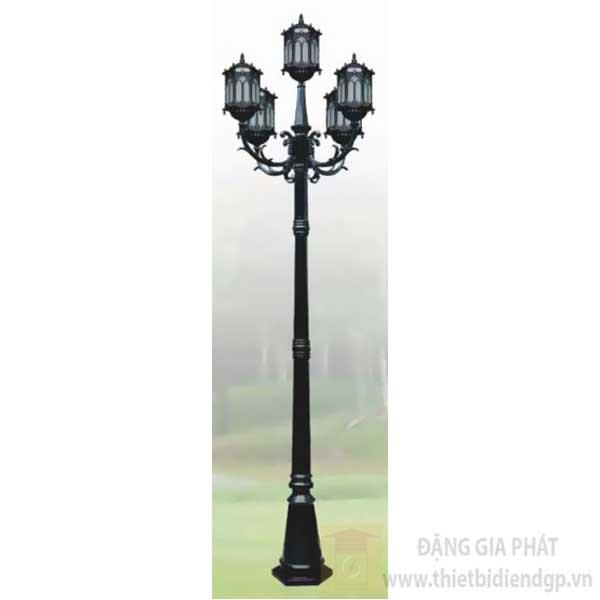 Đèn trụ ngoài trời, chân Ø250*H2400, đầu đèn Ø160*H280