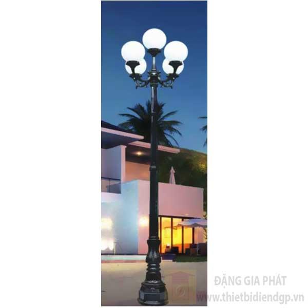 Đèn trụ thân nhôm chân gang, chân Ø300*H3400, chao nhựa Ø250