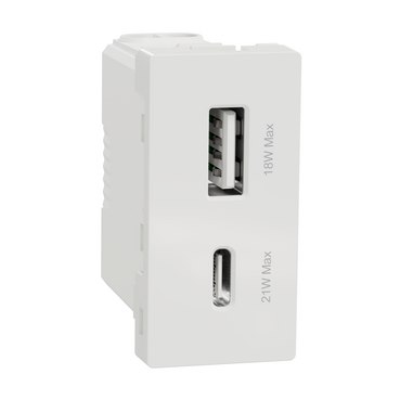 Ổ cắm USB Miluz E Schneider M3TS_USB2_WE 2 cổng loại A+C
