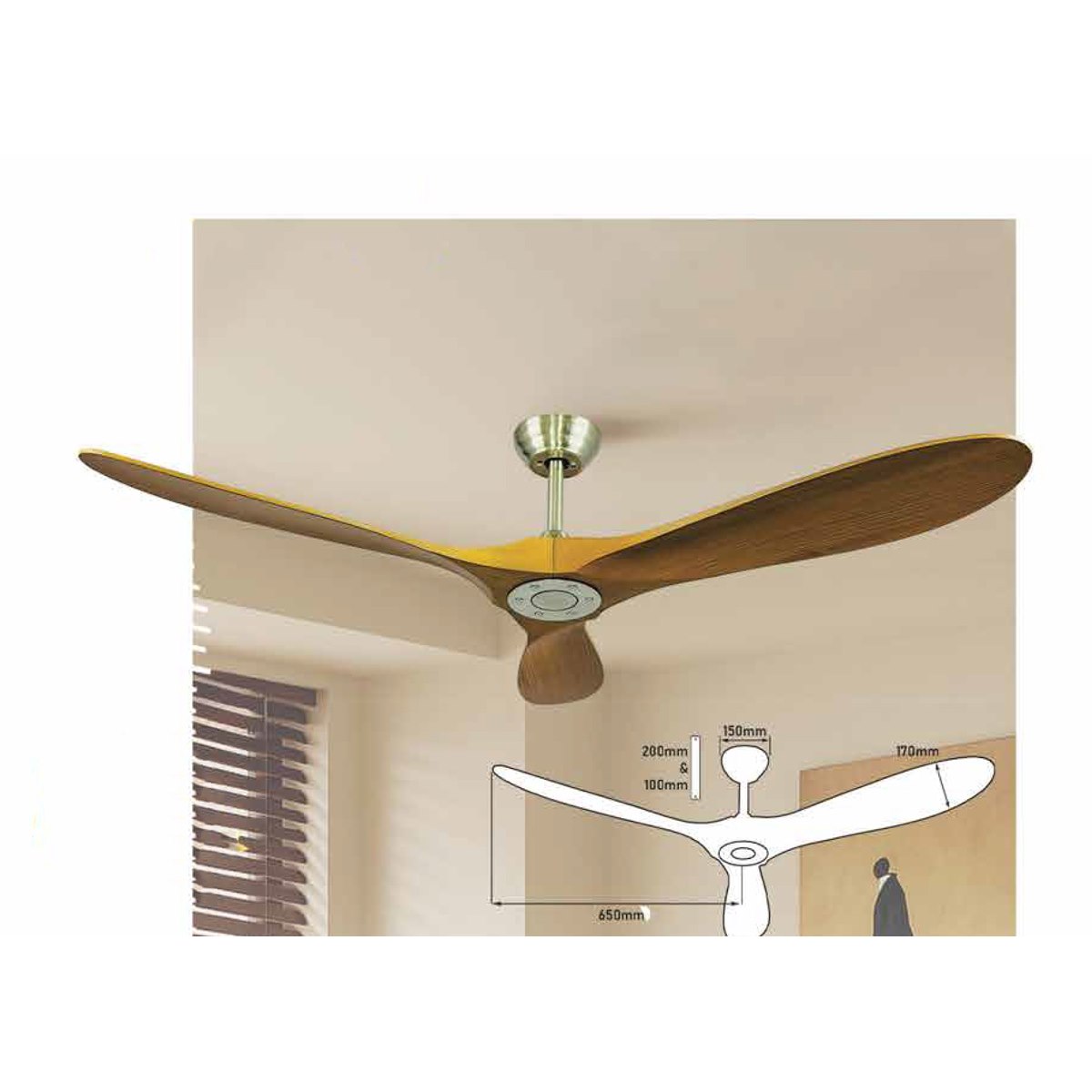 Quạt trần 3 cánh 355 Decor QT77 Ø130cm