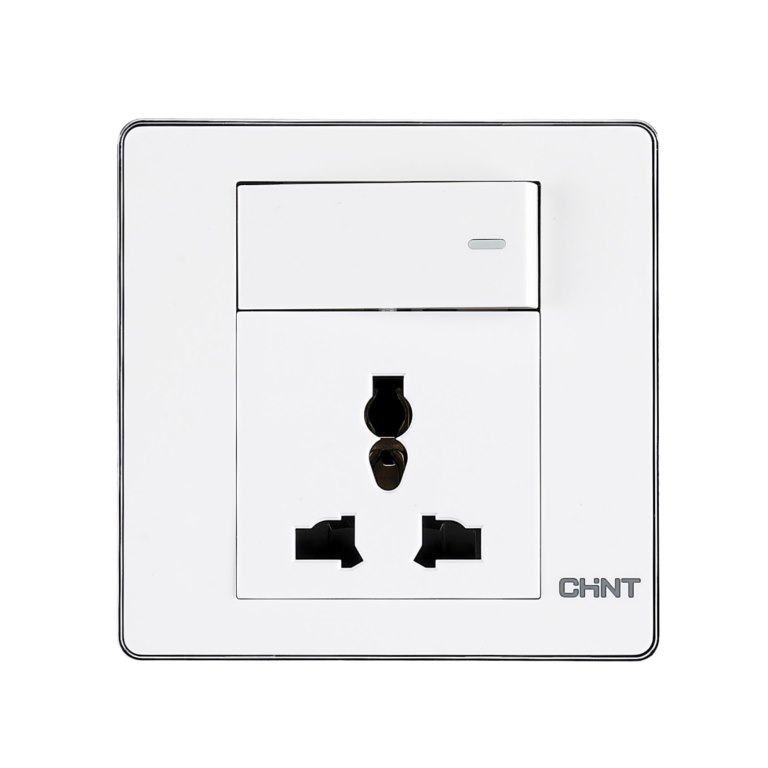 Bộ Ổ cắm đa năng và công tắc đèn CHINT NEW6-D42100 White