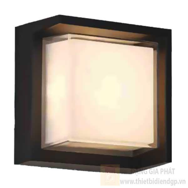 Đèn vách cổng vuông led 12W, Ø155*L155*H100, vỏ đen, ánh sáng vàng