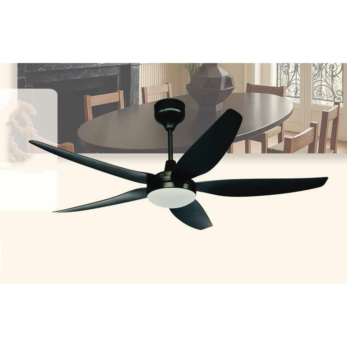 Quạt trần đèn 5 cánh 355 Decor QT73 Ø135cm