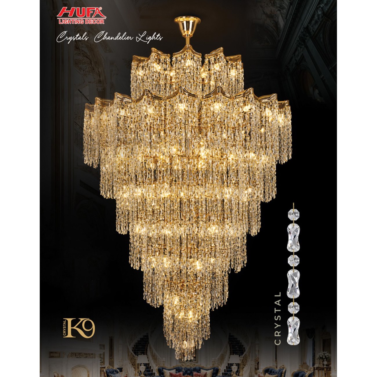 Đèn chùm pha lê Hufa CFL 3533