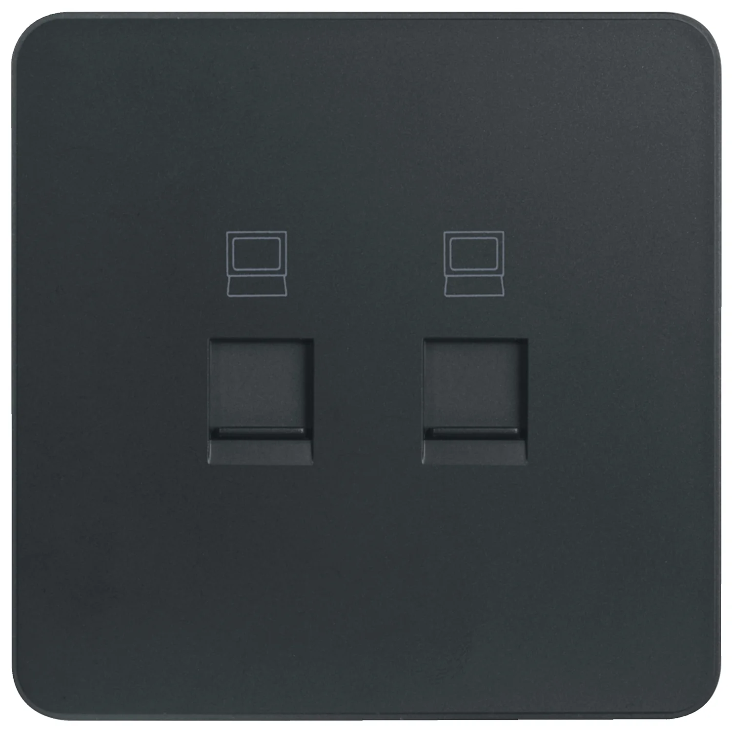 Ổ cắm mạng đôi RJ45 Cat 5e màu đen