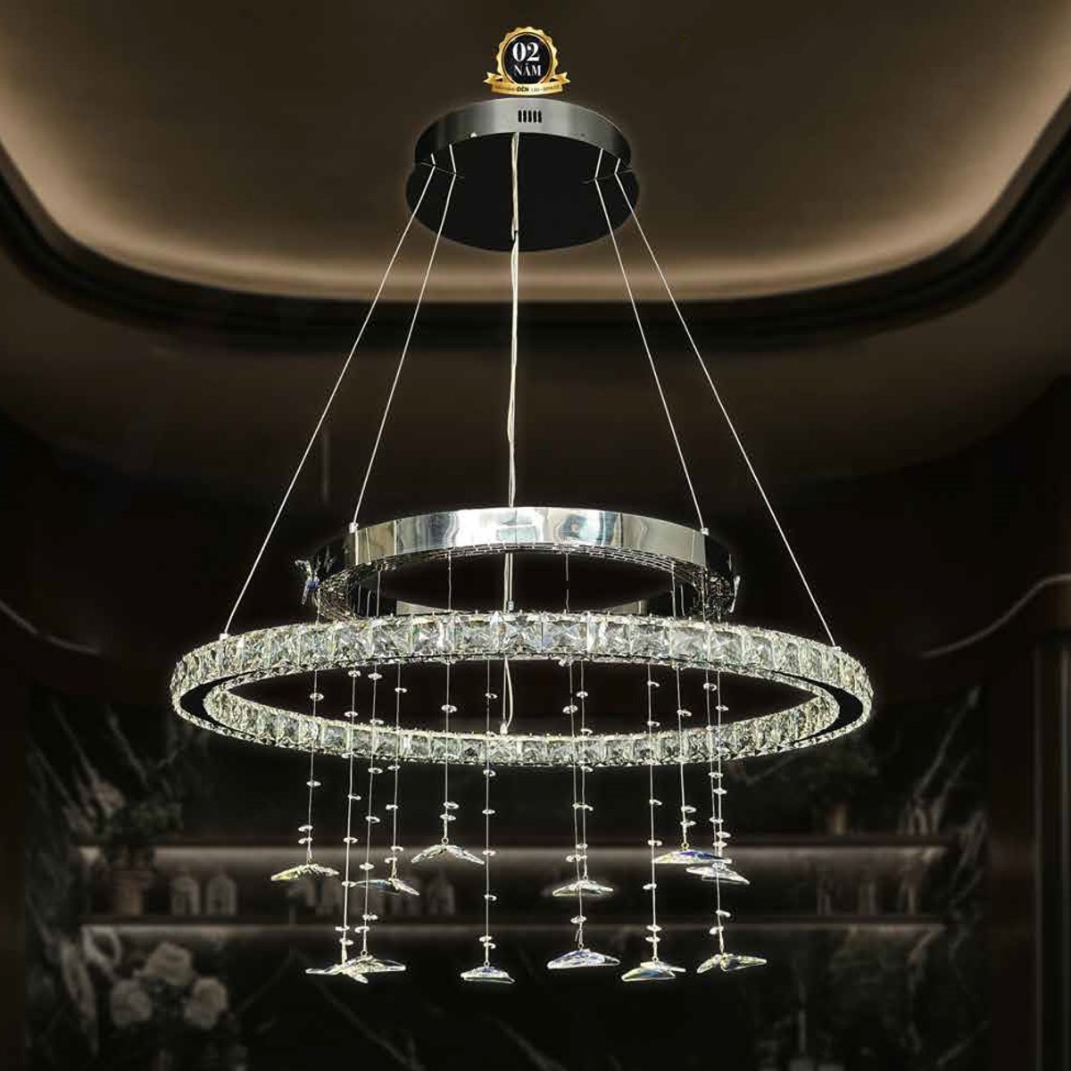 Đèn thả pha lê 355 Decor TPL93T800 L800*H1200