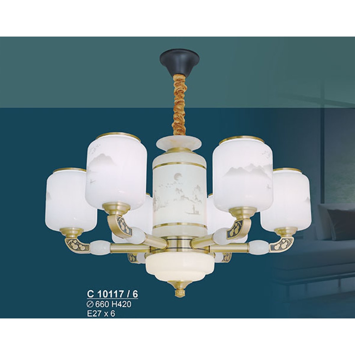 Đèn chùm Sano C 10117/6 Ø660*H420 E27*6