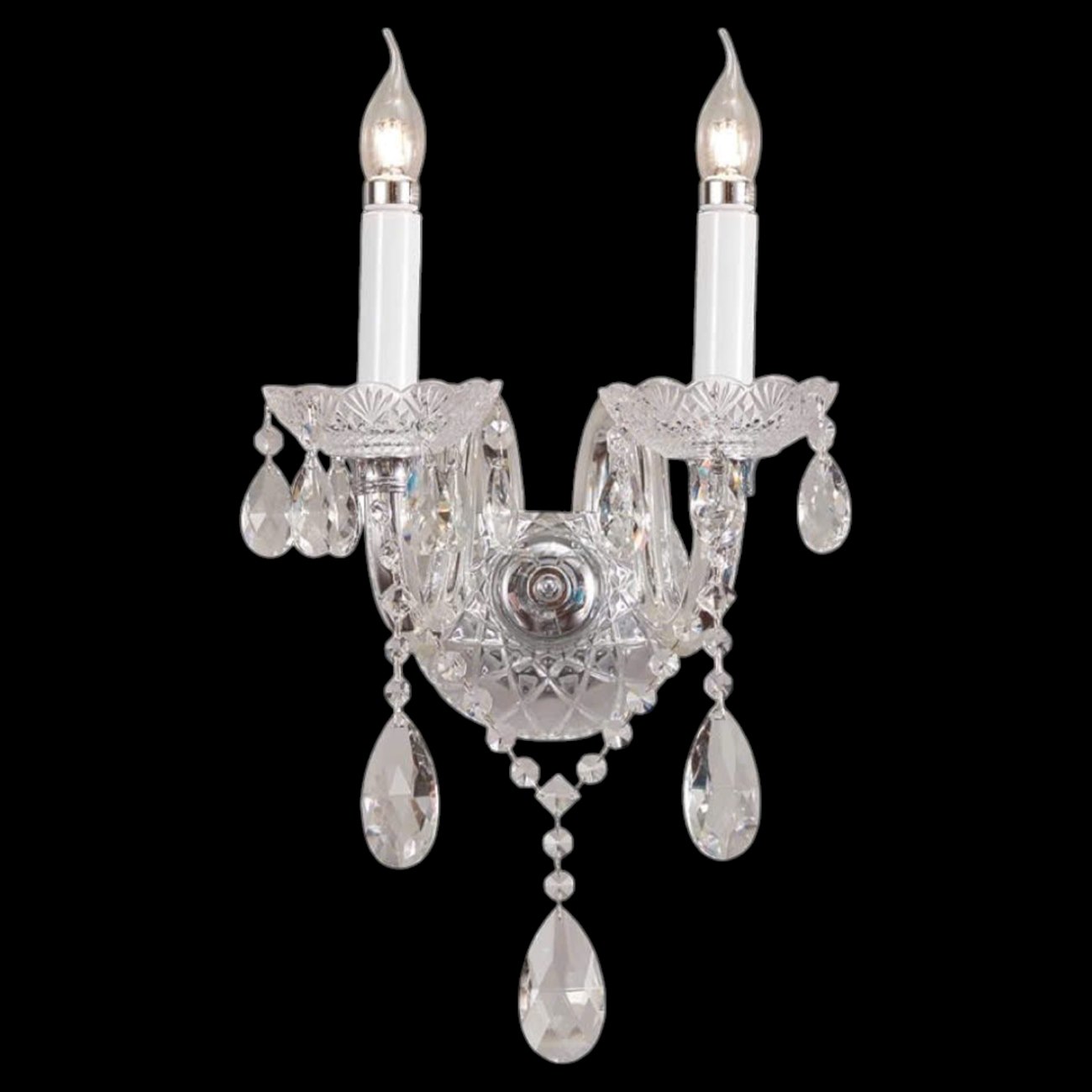 Đèn tường pha lê K9 cao cấp 355 decor D380*H260 - E14*2-2W