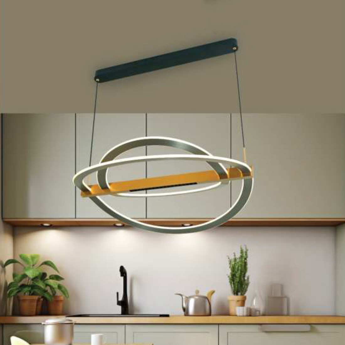 Đèn thả bàn ăn Led 3 chế độ L600*H1000