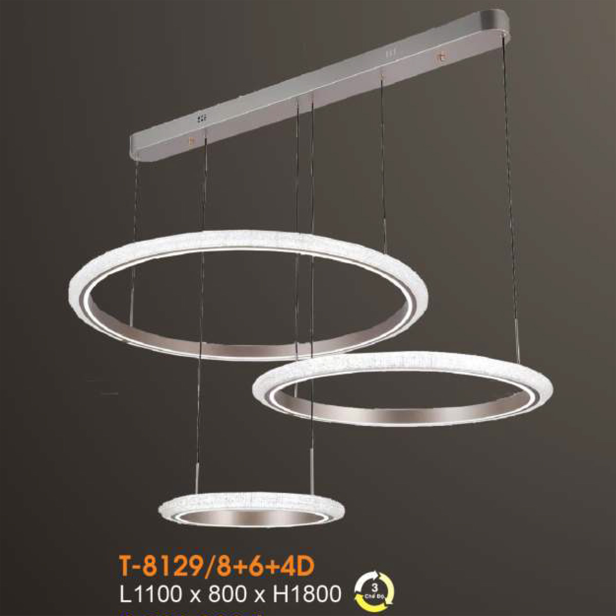 Đèn Thả Verona L1100 x 800 x H1800, ánh sáng 3 chế độ