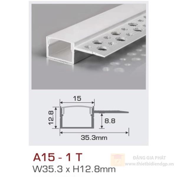Thanh nhôm led âm viền 1.5m A15 - 1 T