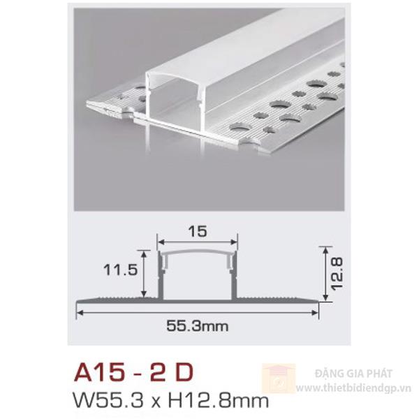 Thanh nhôm led âm viền 1.5m A15 - 2 D