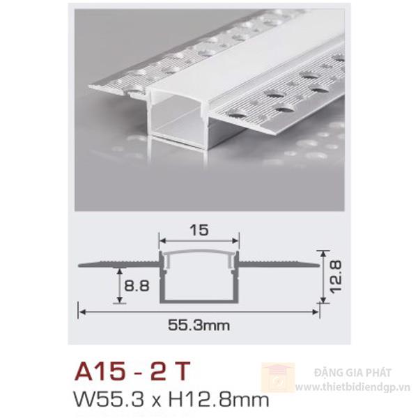 Thanh nhôm led âm viền 1.5m A15 - 2 T