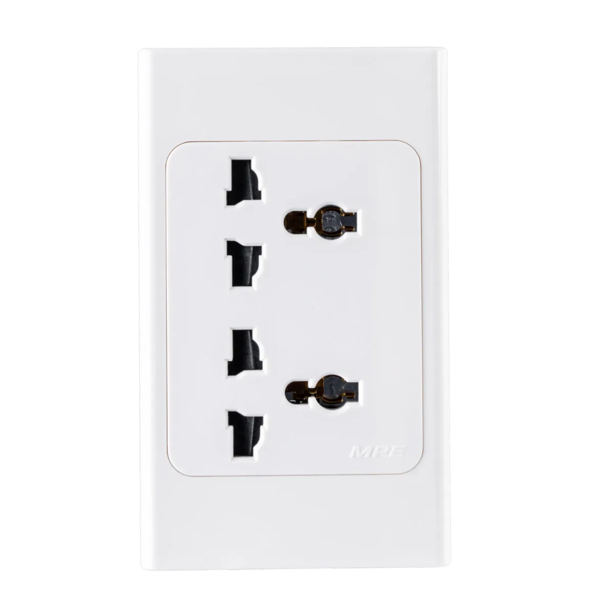 Ổ cắm đôi 3 chấu MPE A20UESM2N đa năng đế liền 16A