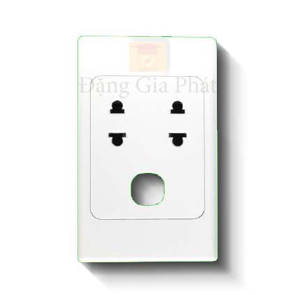 Ổ Cắm đôi 2 chấu 16A, 1 lỗ