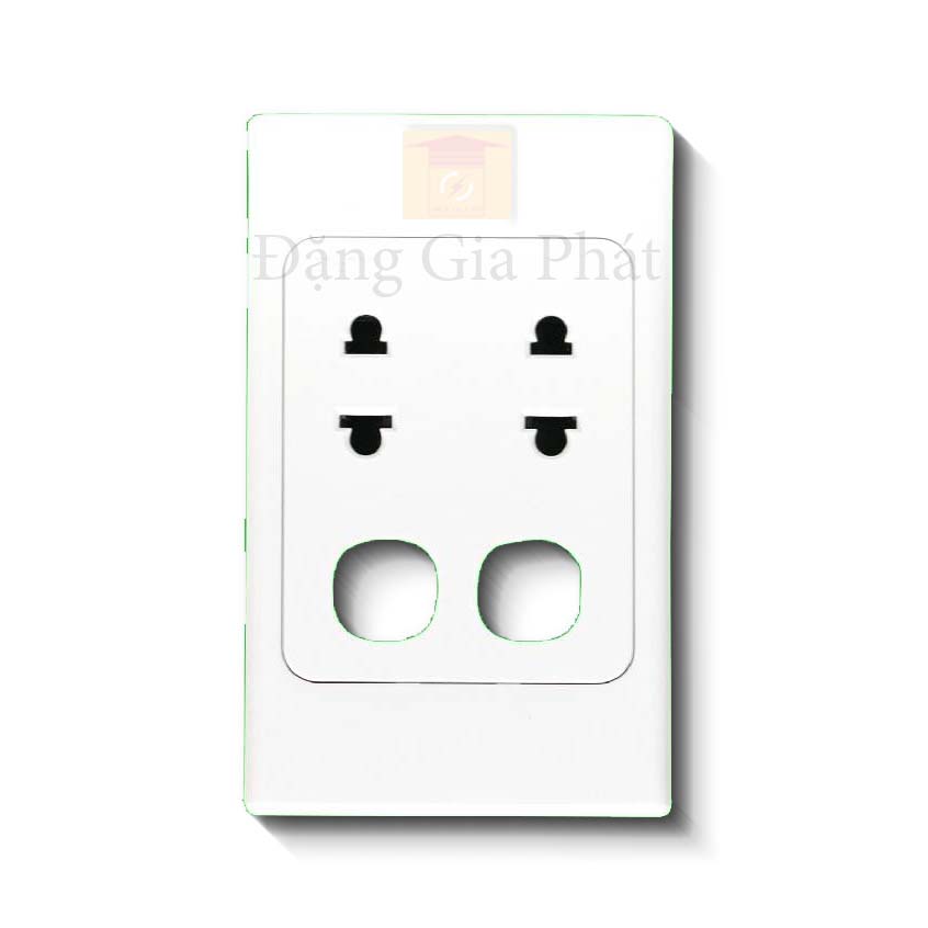 Ổ Cắm đôi 2 chấu 16A, 2 lỗ