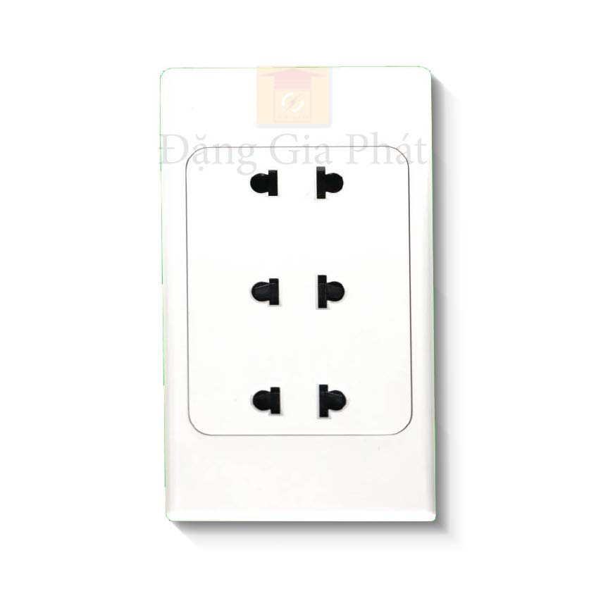 Ổ Cắm 3, 2 chấu đế liền 16A