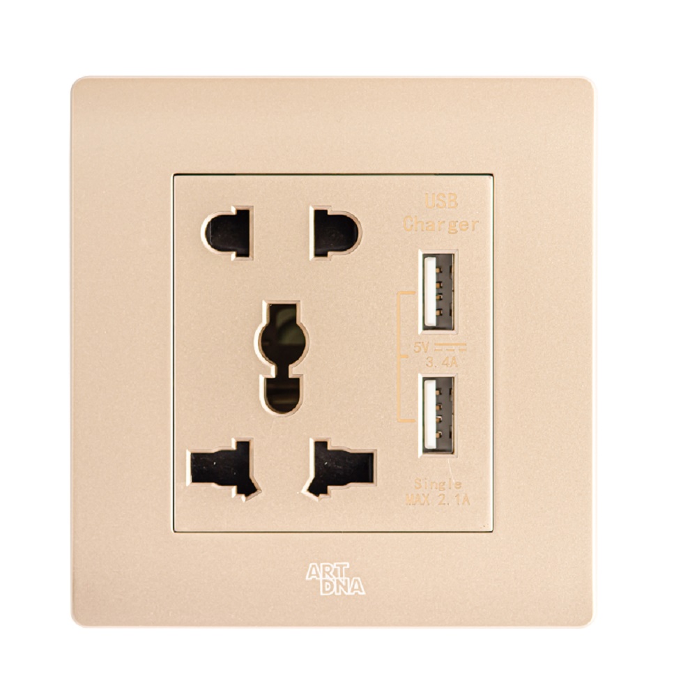 Ổ cắm đa năng +2 cổng sạc USB