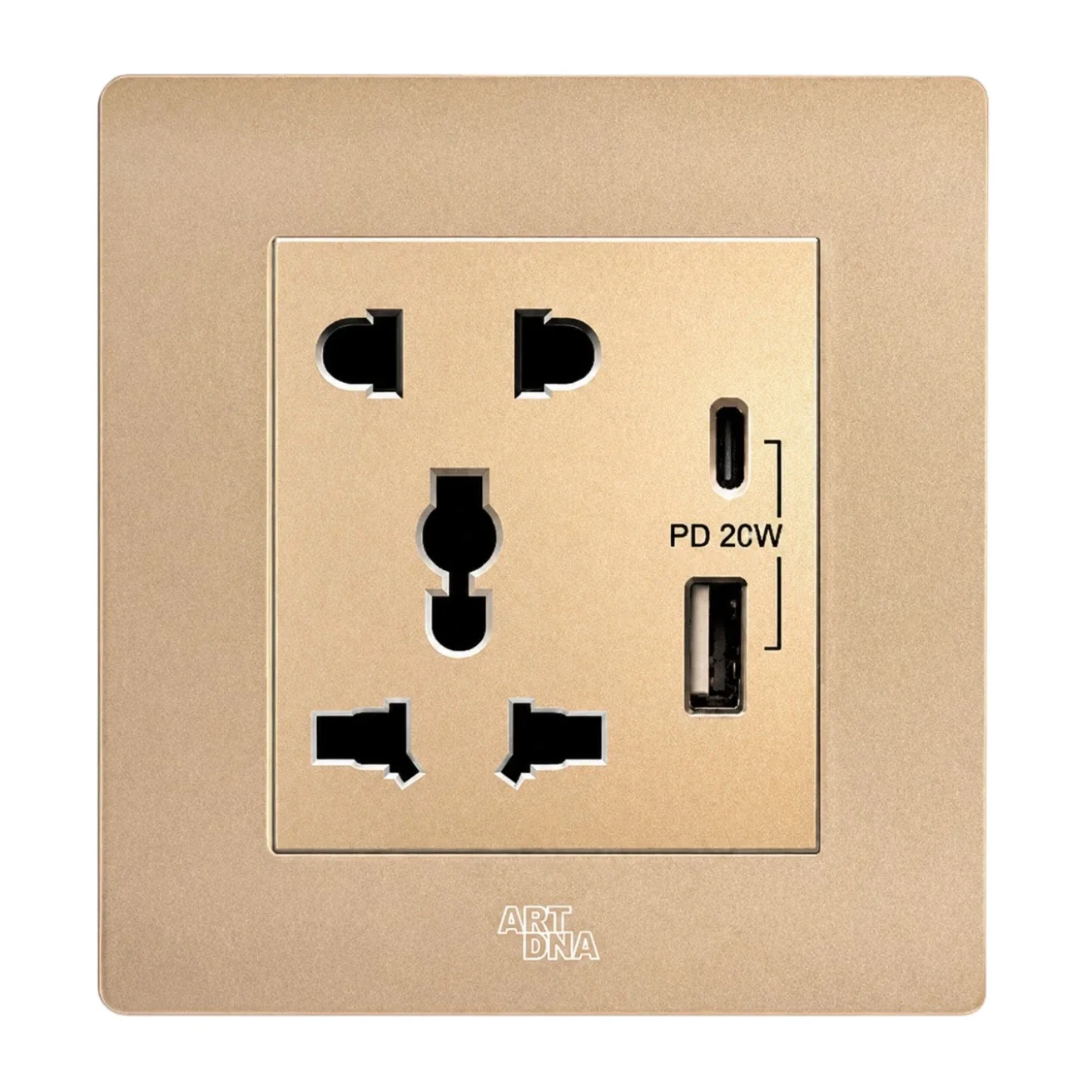 Ổ cắm đa năng ARTDNA A38V-C06E32 + USB 5V + Type C