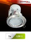 LDK 3 : Đèn downlight loại âm có kiếng viền nhôm cao cấp 7W