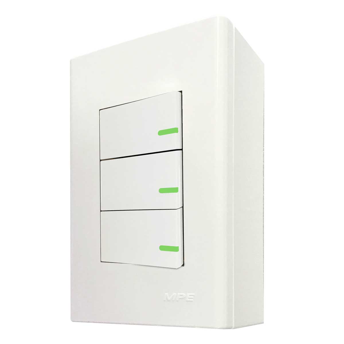 Bộ công tắc đơn 3 công tắc và đế nổi MPE A60B13N