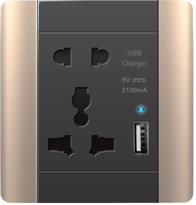 Ổ cắm đa năng + Sạc USB 5v, 2.1A