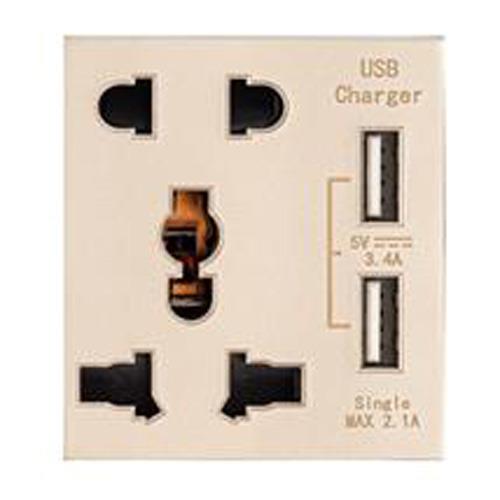 Ổ cắm đa năng + 2 cổng Sạc USB