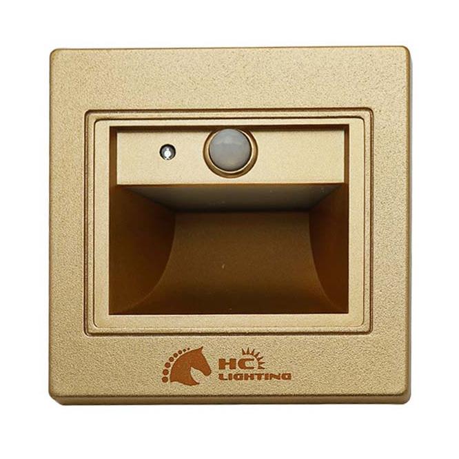 Đèn âm cầu thang cảm ứng 1.5W, vỏ vàng