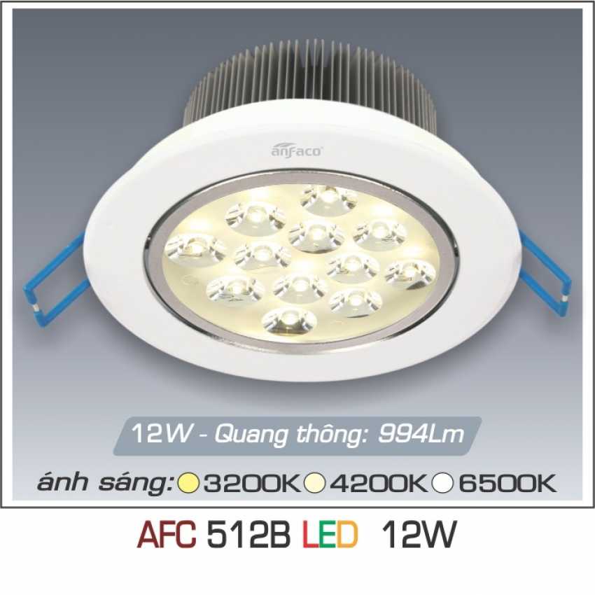 Đèn âm trần downlight Anfaco AFC 512B Led 12W