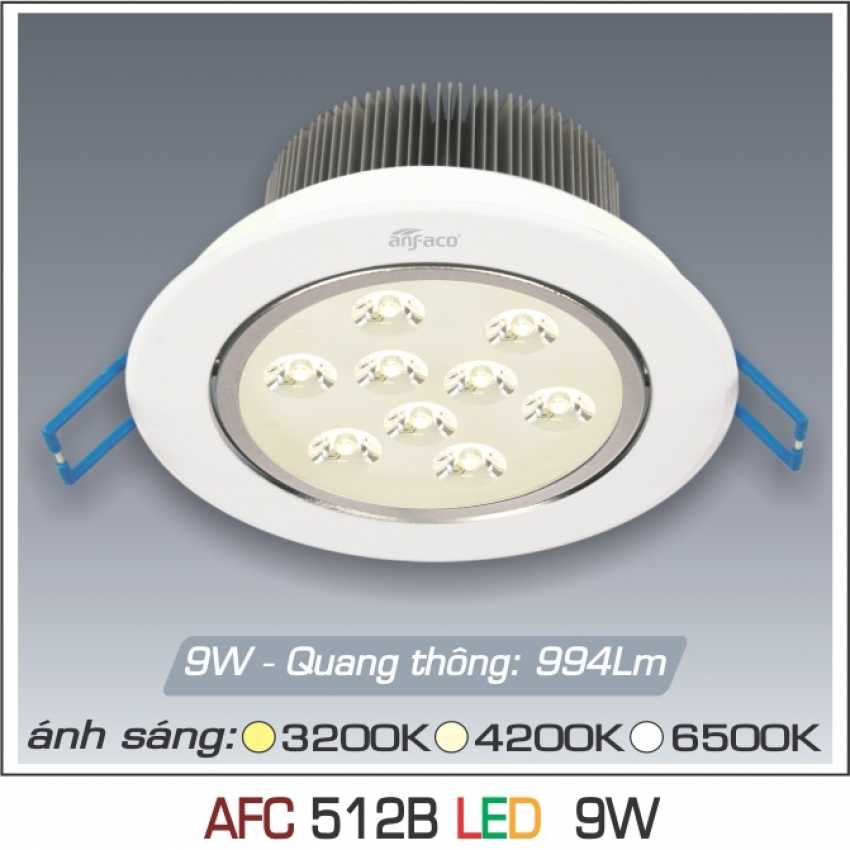 Đèn âm trần downlight Anfaco AFC 512B Led 9W