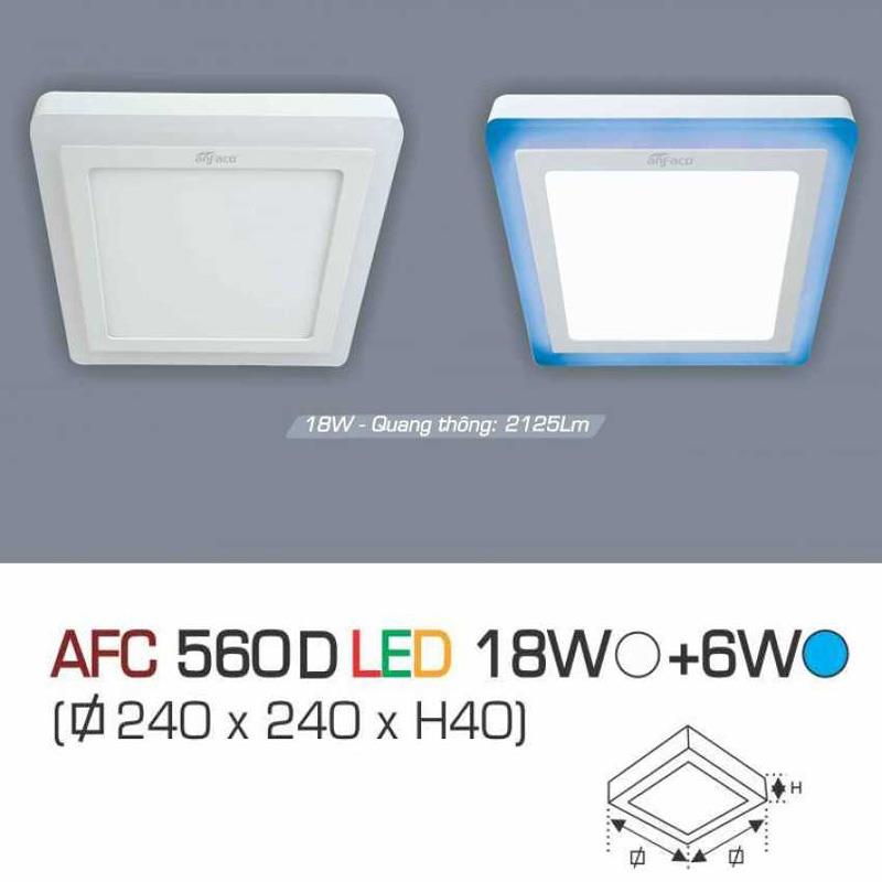 Đèn ốp trần cao cấp Anfaco 18W Ánh Sáng Trắng + 6W Ánh Sáng Xanh Vuông