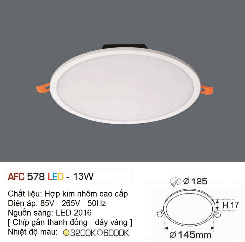 Đèn âm trần downlight Anfaco AFC 578