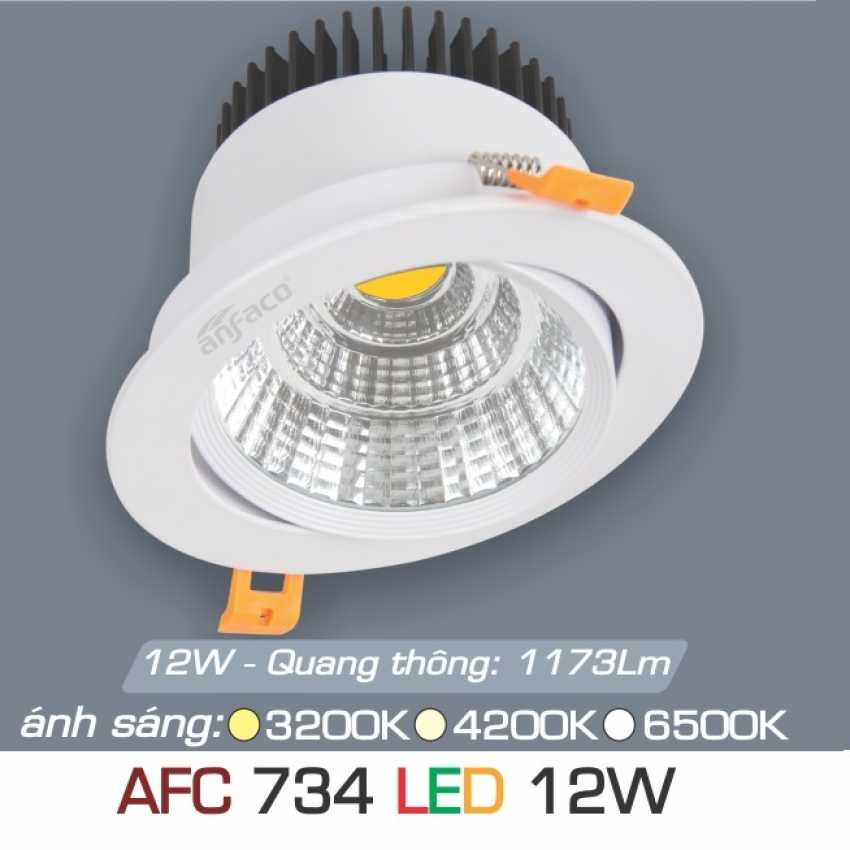 Đèn âm trần downlight Anfaco AFC 734 Led 12W