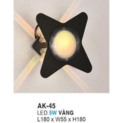 Đèn gắn tường L180*W55*H180 - 5W - Ánh Sáng Vàng