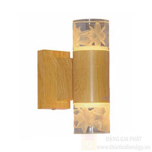 Đèn led vách hành lang Hufa - IP54 Ø65*W120*H200-12W, 3 chế độ ánh sáng, vỏ màu Gỗ