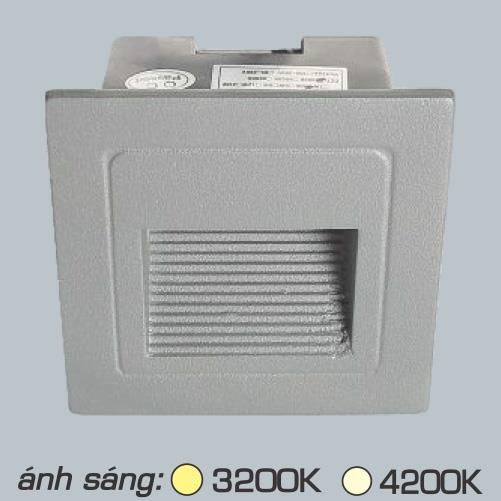 Đèn âm tường 009 XÁM 3W