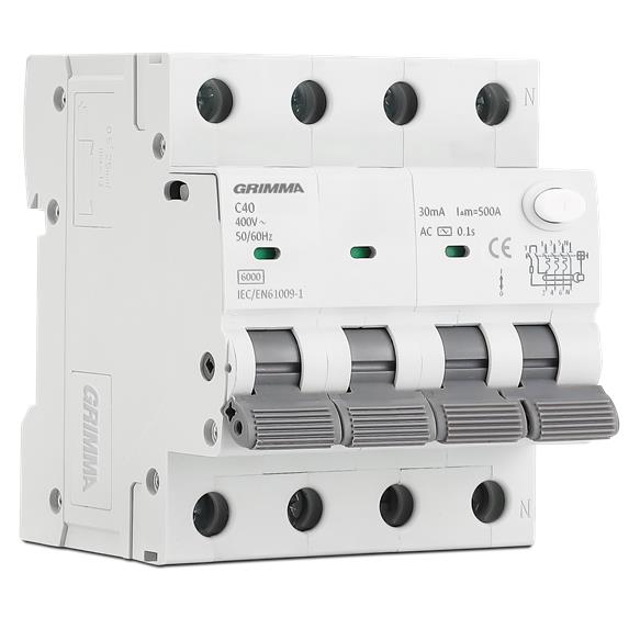 Aptomat chống giật và chống quá tải RCBO Grimma 4P 6kA