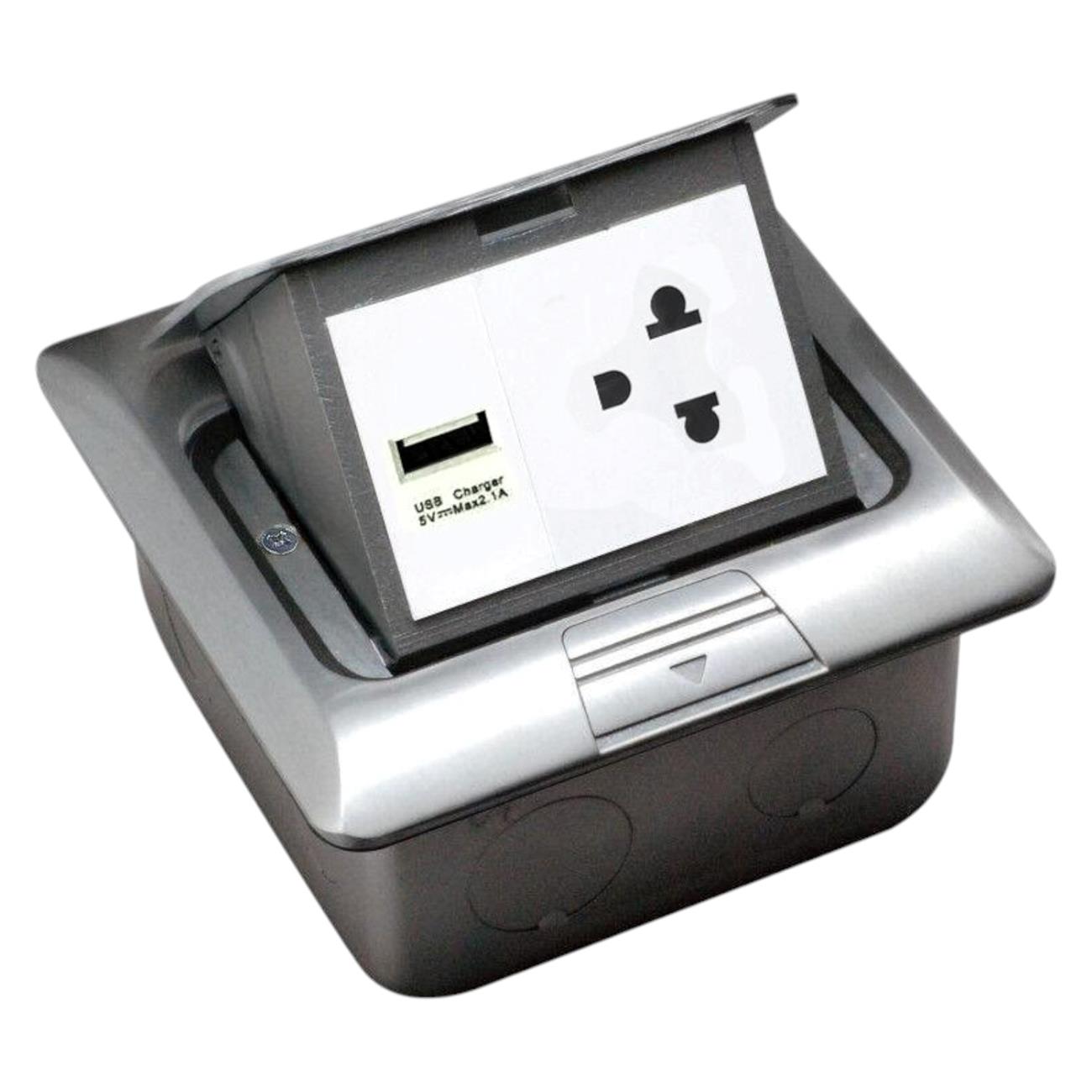 Ổ cắm đơn 3 chấu và ổ cắm USB 2.1A