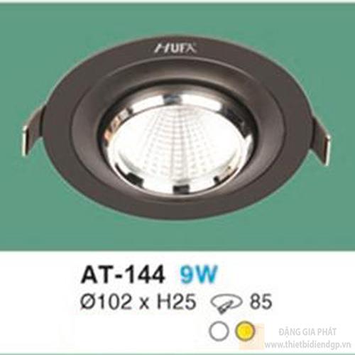 Đèn âm trần downlight Ø102 x H25, khoét lỗ: Ø85 - 9W vỏ đen